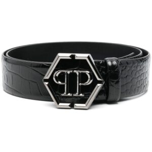 Louis Vuitton hexagon logo-buckle leather belt