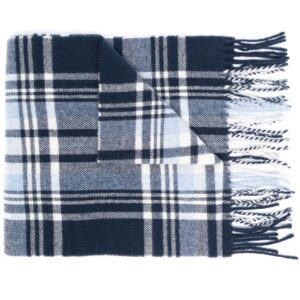 Polo Ralph Lauren  embroidered-logo plaid fringed scarf