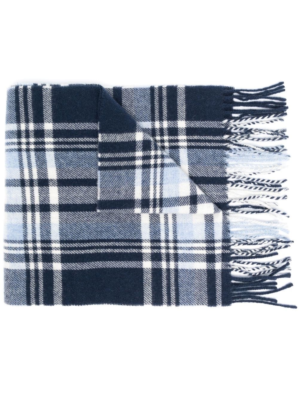 Polo Ralph Lauren embroidered-logo plaid fringed scarf