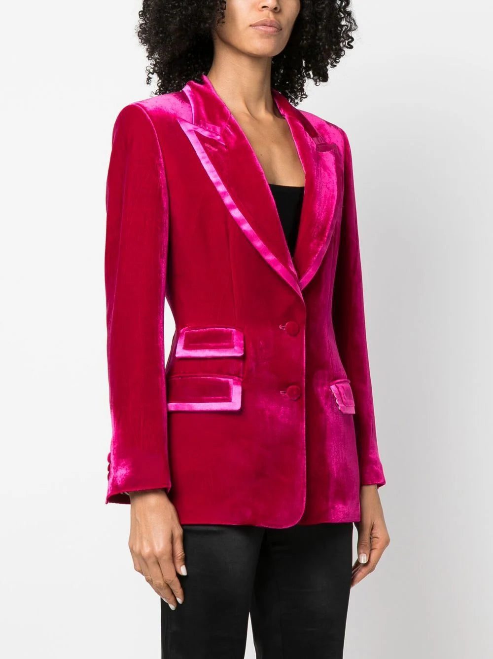 Philipp Plein contrasting-trim velvet blazer - Image 3