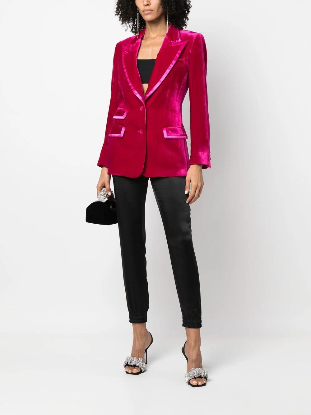 Philipp Plein contrasting-trim velvet blazer - Image 2