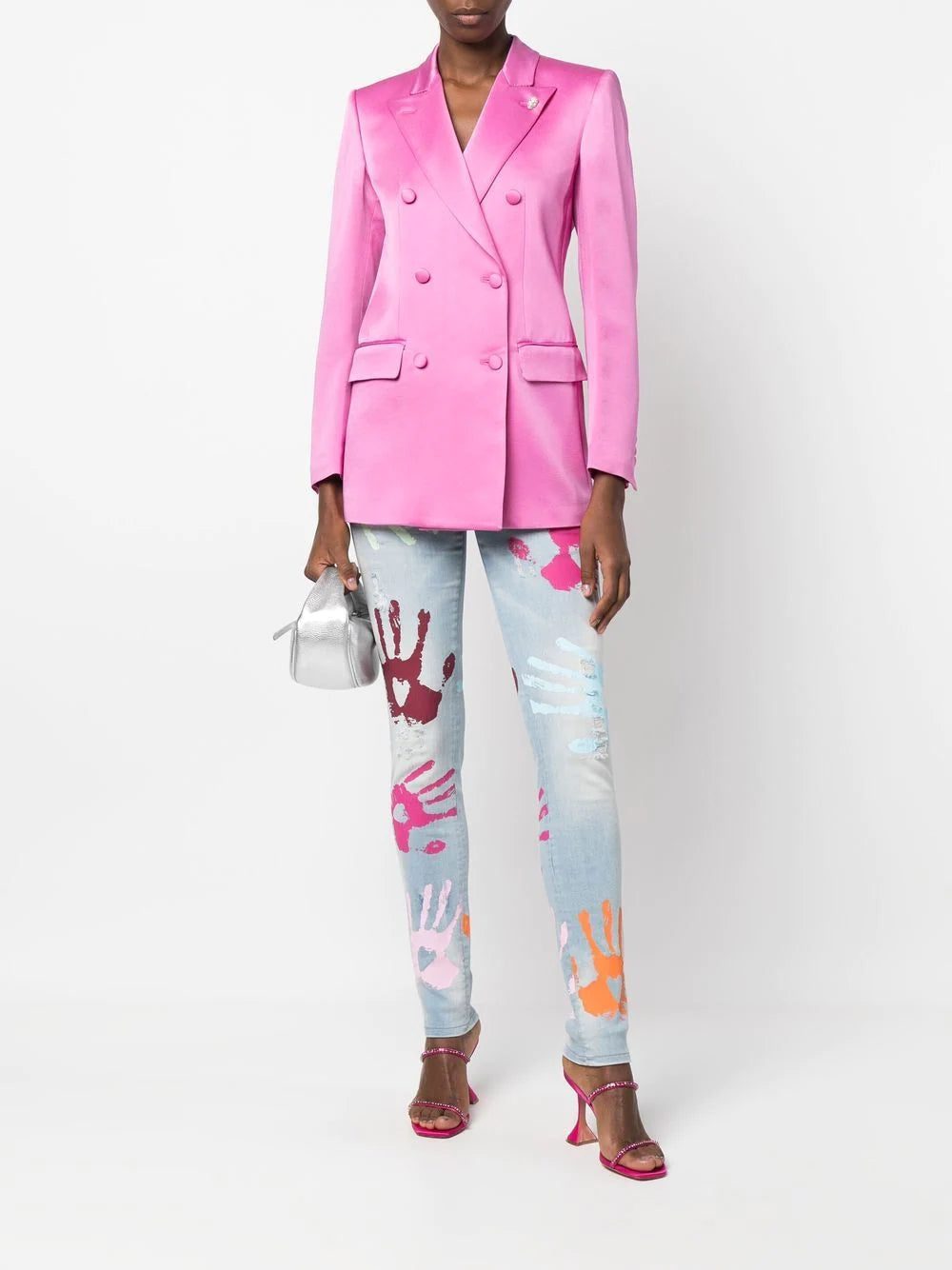 Philipp Plein double-breasted satin blazer - Image 2