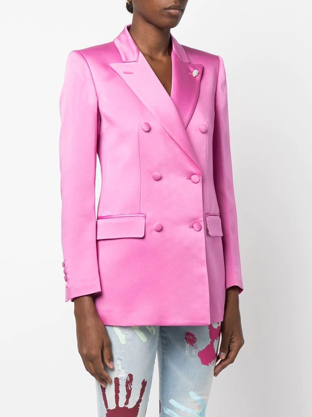 Philipp Plein double-breasted satin blazer - Image 3