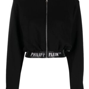 Philipp Plein  logo-underband cropped hoodie