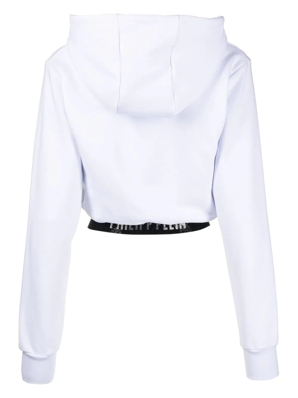 Philipp Plein logo-waistband cropped hoodie - Image 2