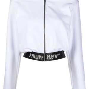 Philipp Plein  logo-waistband cropped hoodie