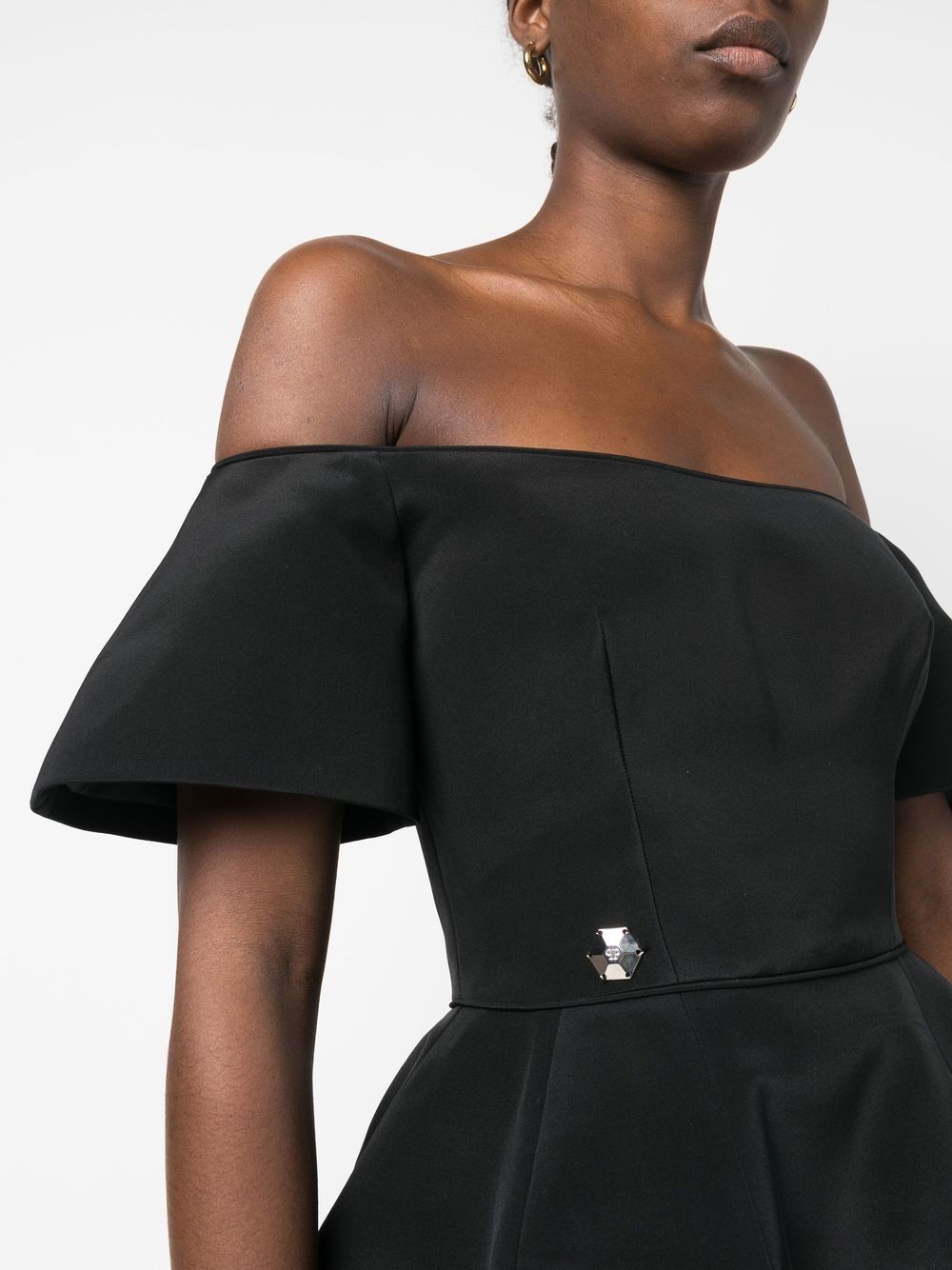 Philipp Plein off-shoulder silk mini dress - Image 5