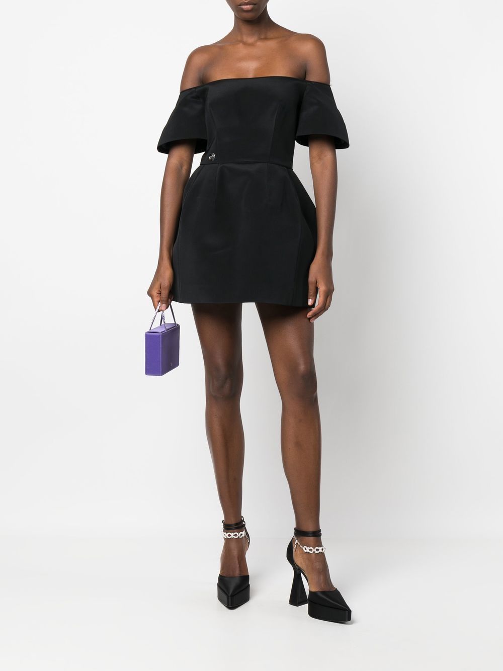 Philipp Plein off-shoulder silk mini dress - Image 2
