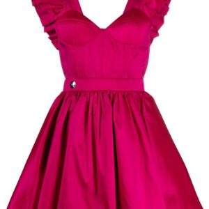 Philipp Plein ruffled-sleeve silk mini dress