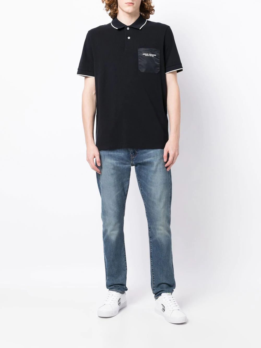 Armani Exchange logo polo shirt - Image 2