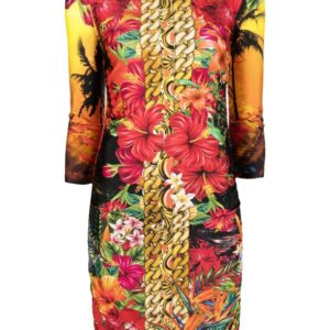 Philipp Plein Hawaii-print mock-neck dress