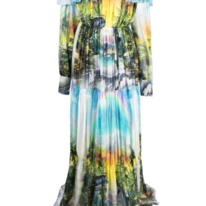 Philipp Plein Hawaii pleated maxi dress