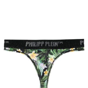Philipp Plein  Hawaiian-print logo-waist thong