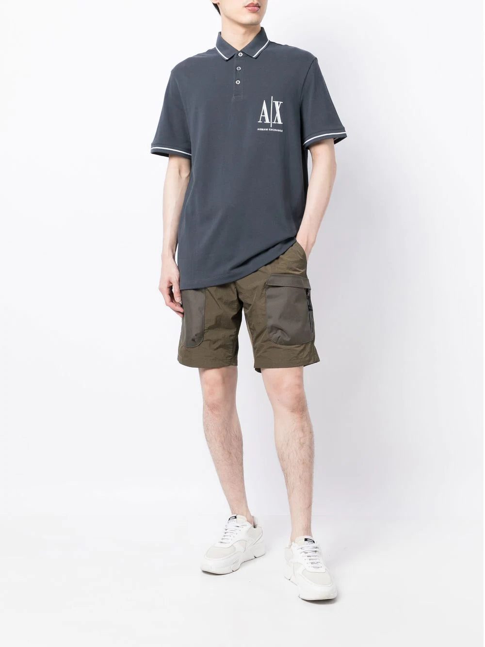 Armani Exchange logo-print short-sleeved polo shirt - Image 2