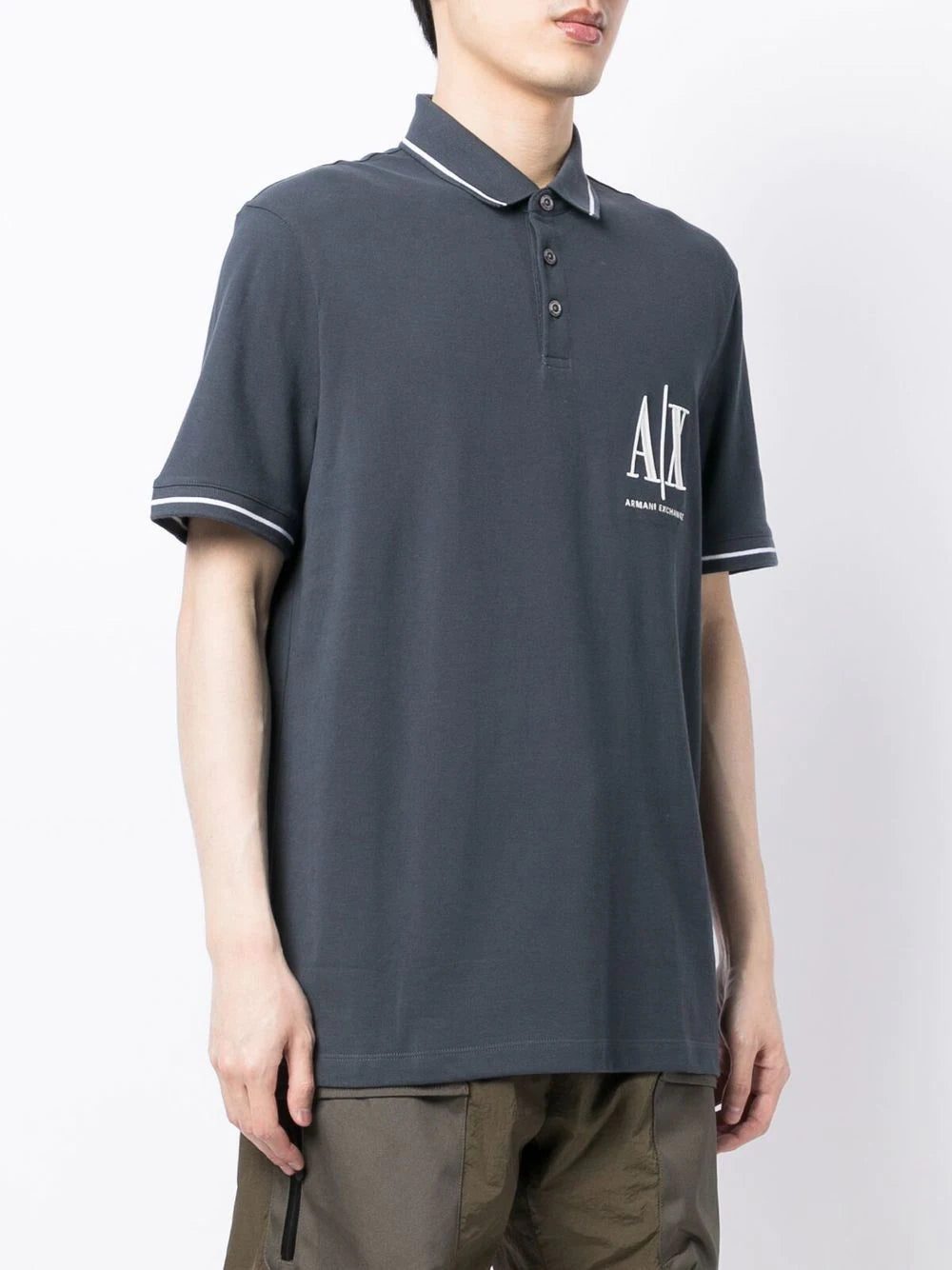 Armani Exchange logo-print short-sleeved polo shirt - Image 3