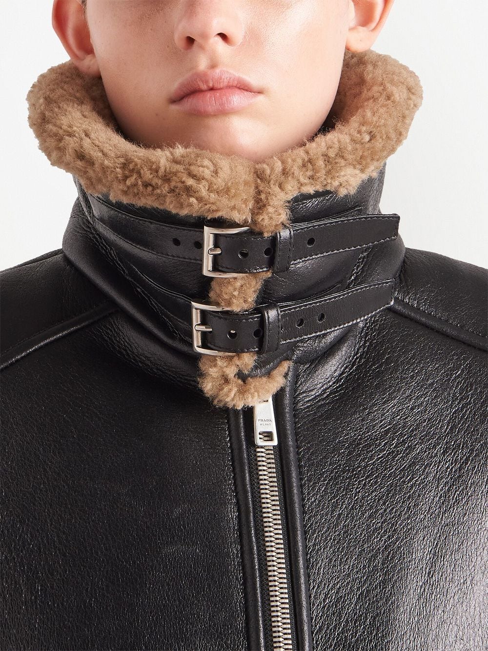 Prada oversized shearling jacket - Image 4