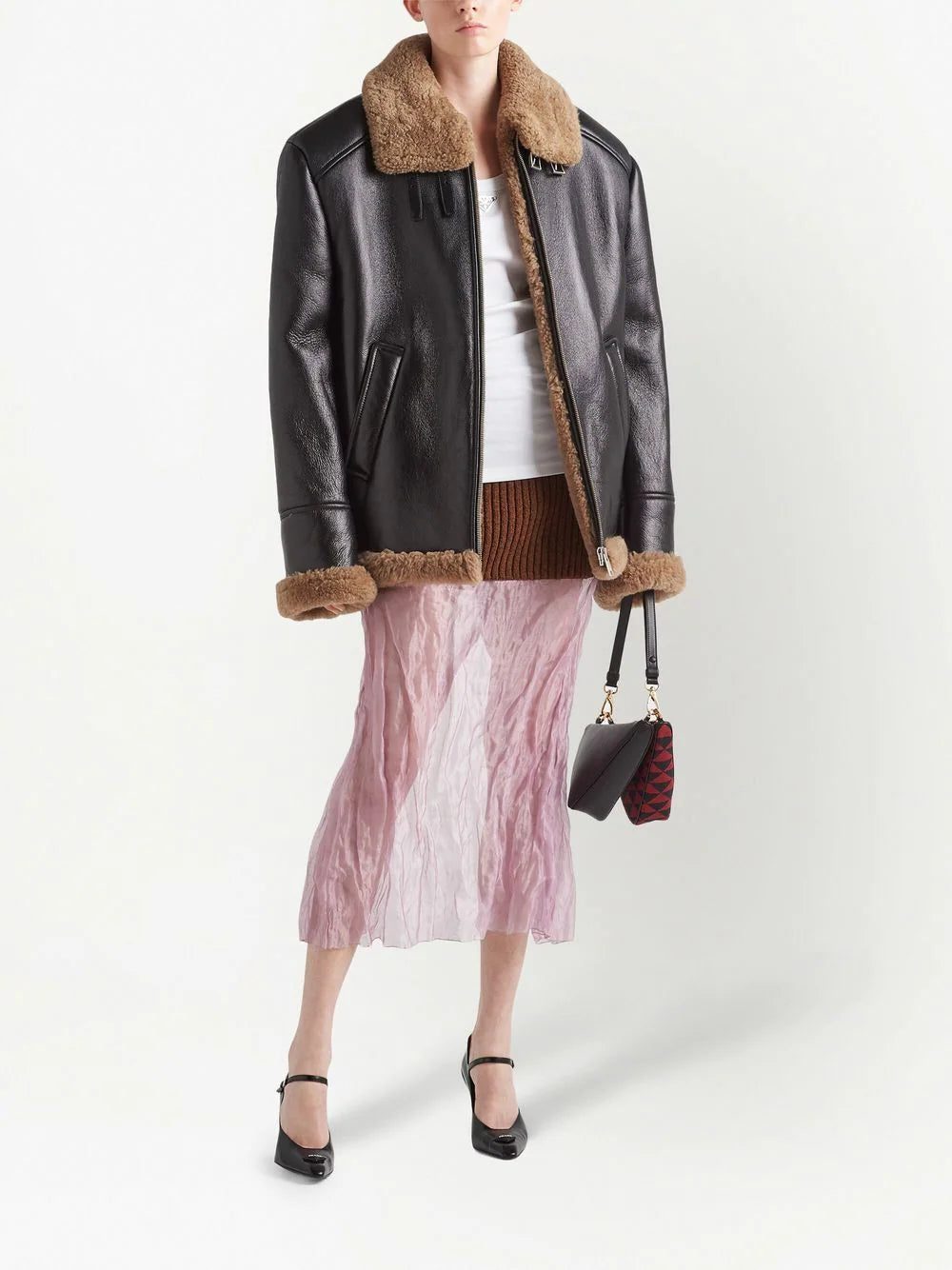 Prada oversized shearling jacket - Image 2