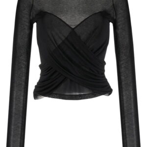 Balmain draped-panel detail top