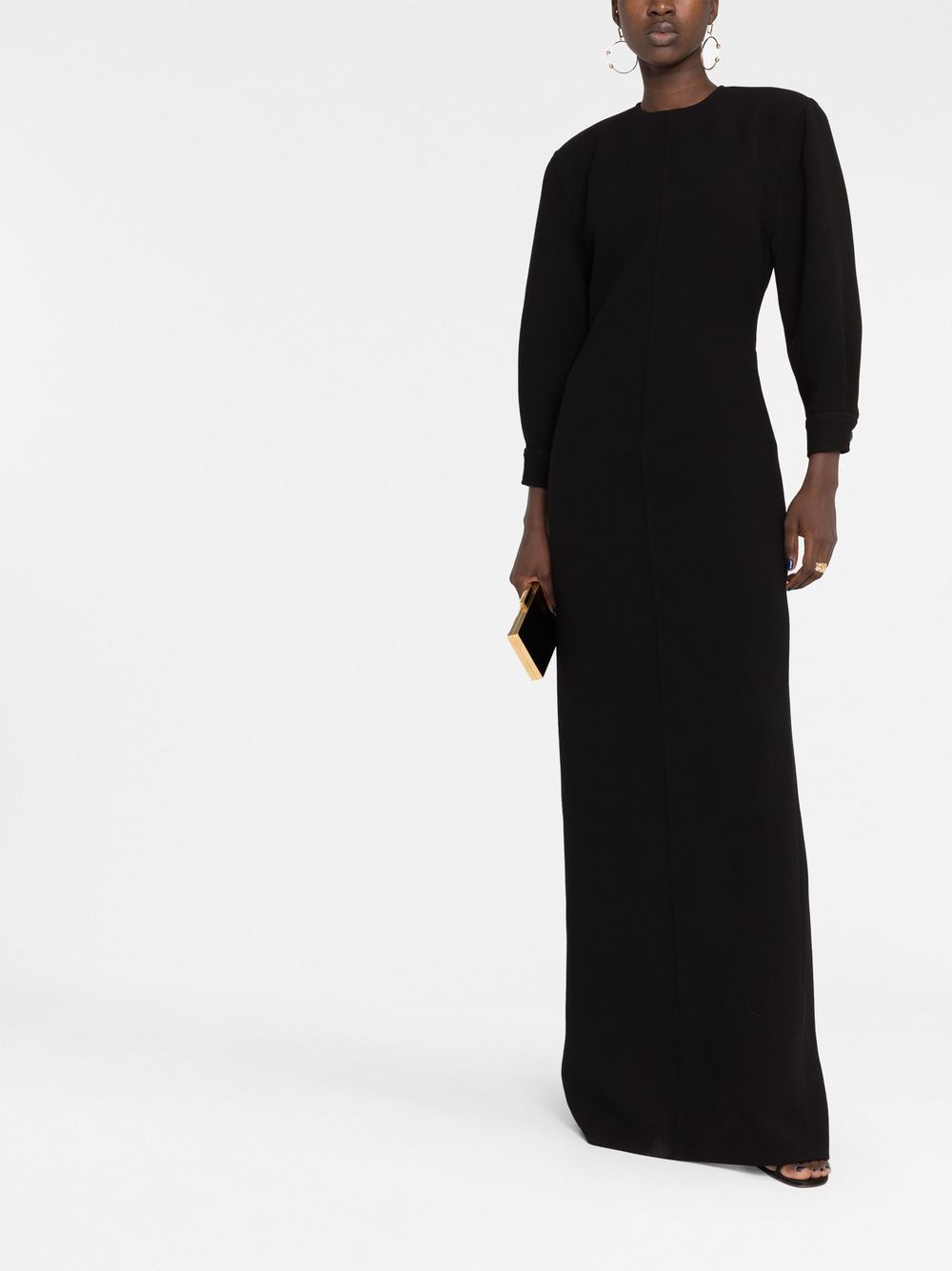 Saint Laurent Black Open Back Maxi Dress - Image 4