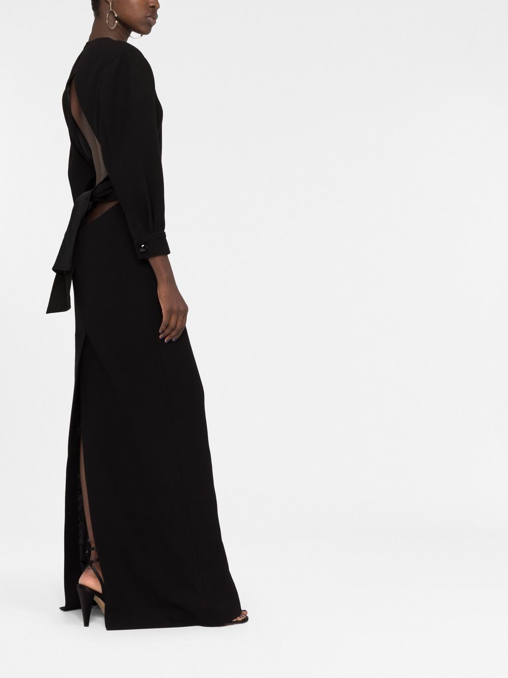 Saint Laurent Black Open Back Maxi Dress - Image 6