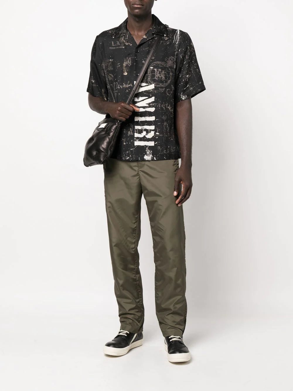 Amiri logo-print short-sleeve silk shirt - Image 2