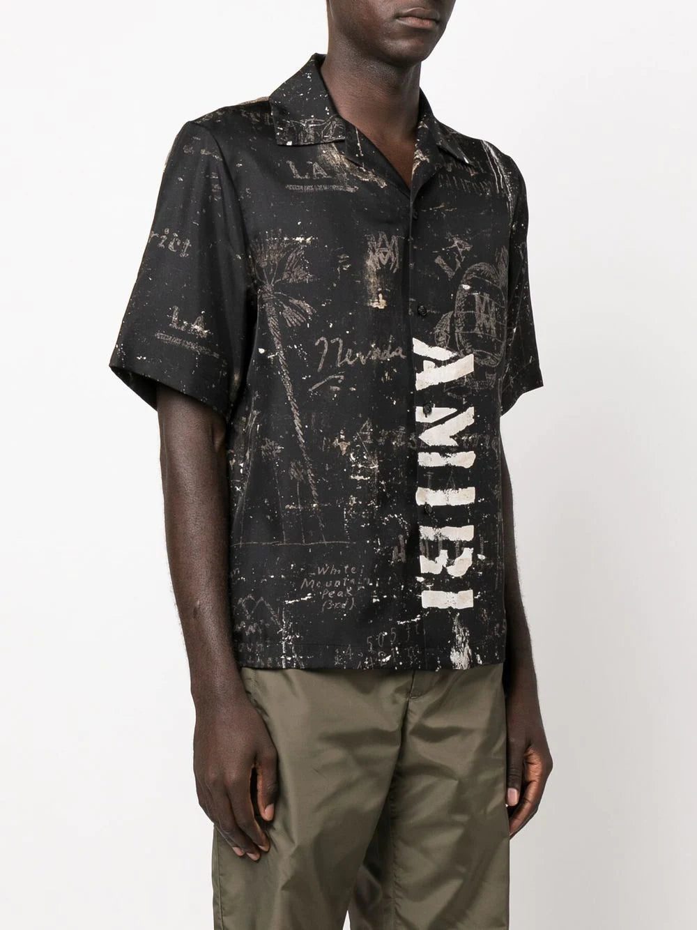 Amiri logo-print short-sleeve silk shirt - Image 3