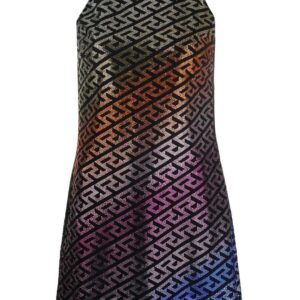 Versace  La Greca crystal-embellished minidress