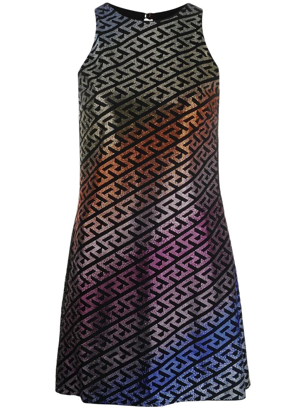 Versace La Greca crystal-embellished minidress