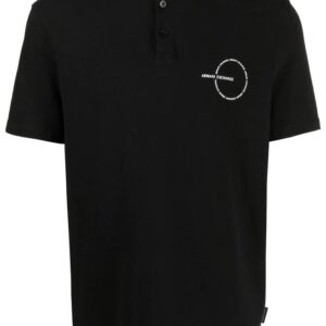 Armani Exchange collarless logo-print polo shirt