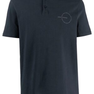 Armani Exchange collarless logo-print polo shirt