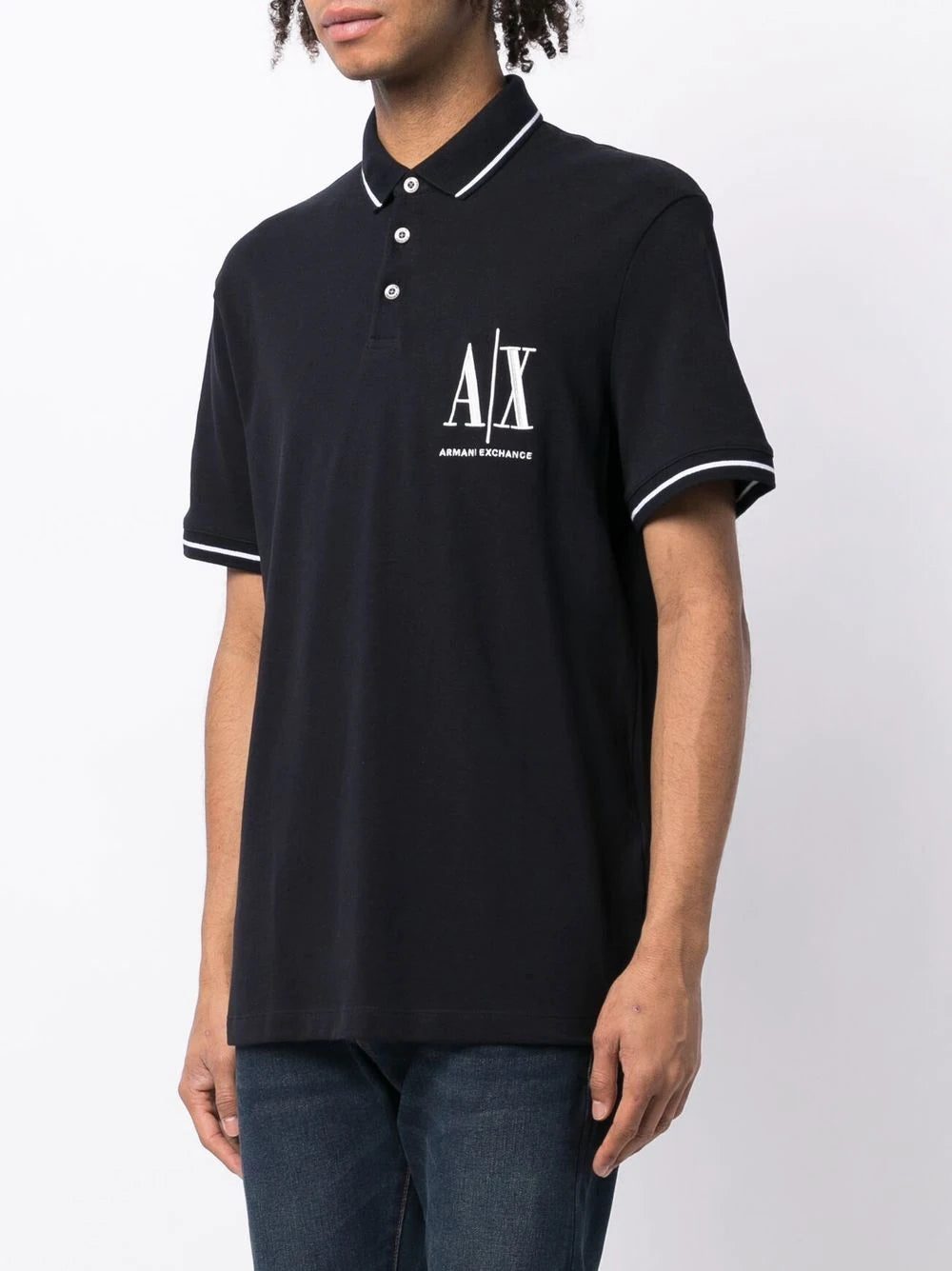 Armani Exchange logo-print short-sleeved polo shirt - Image 2