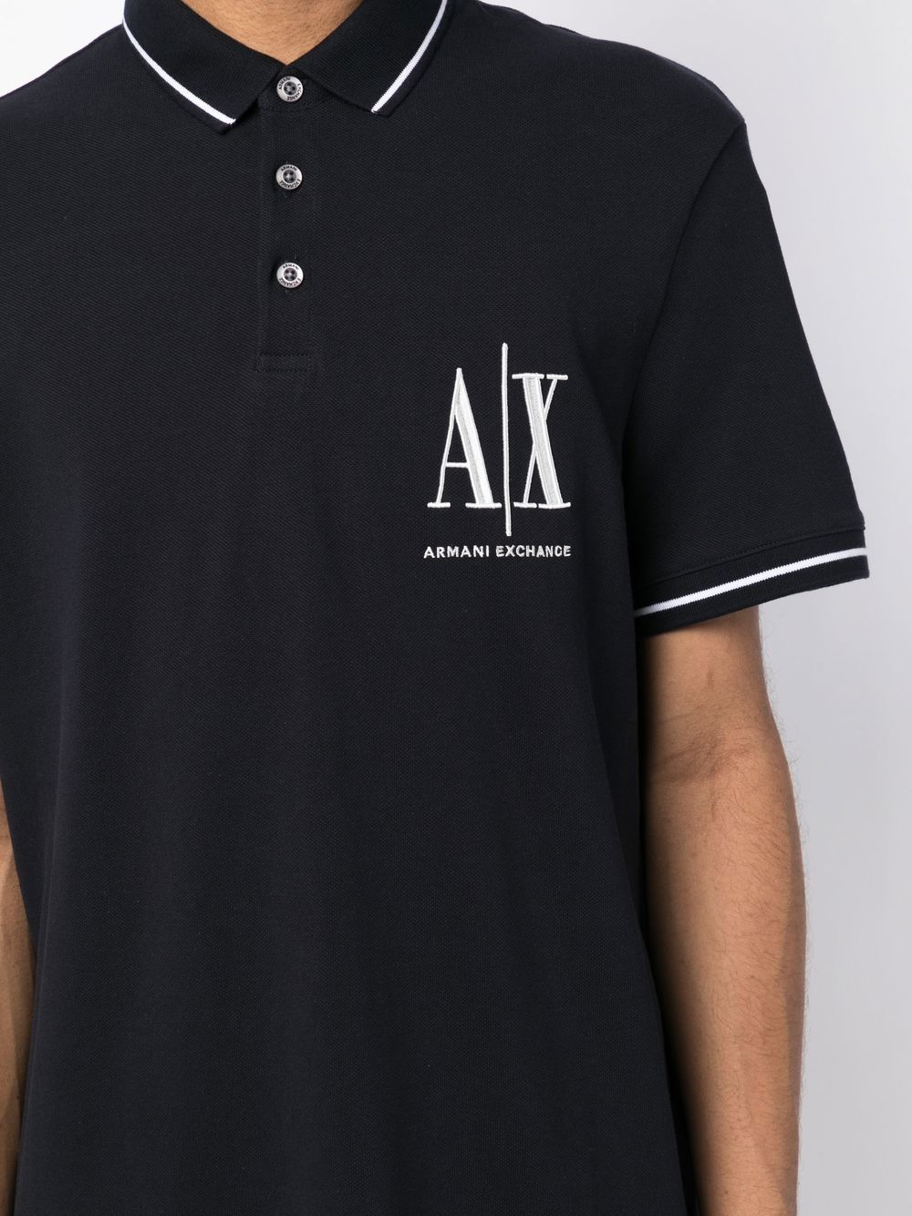 Armani Exchange logo-print short-sleeved polo shirt - Image 4