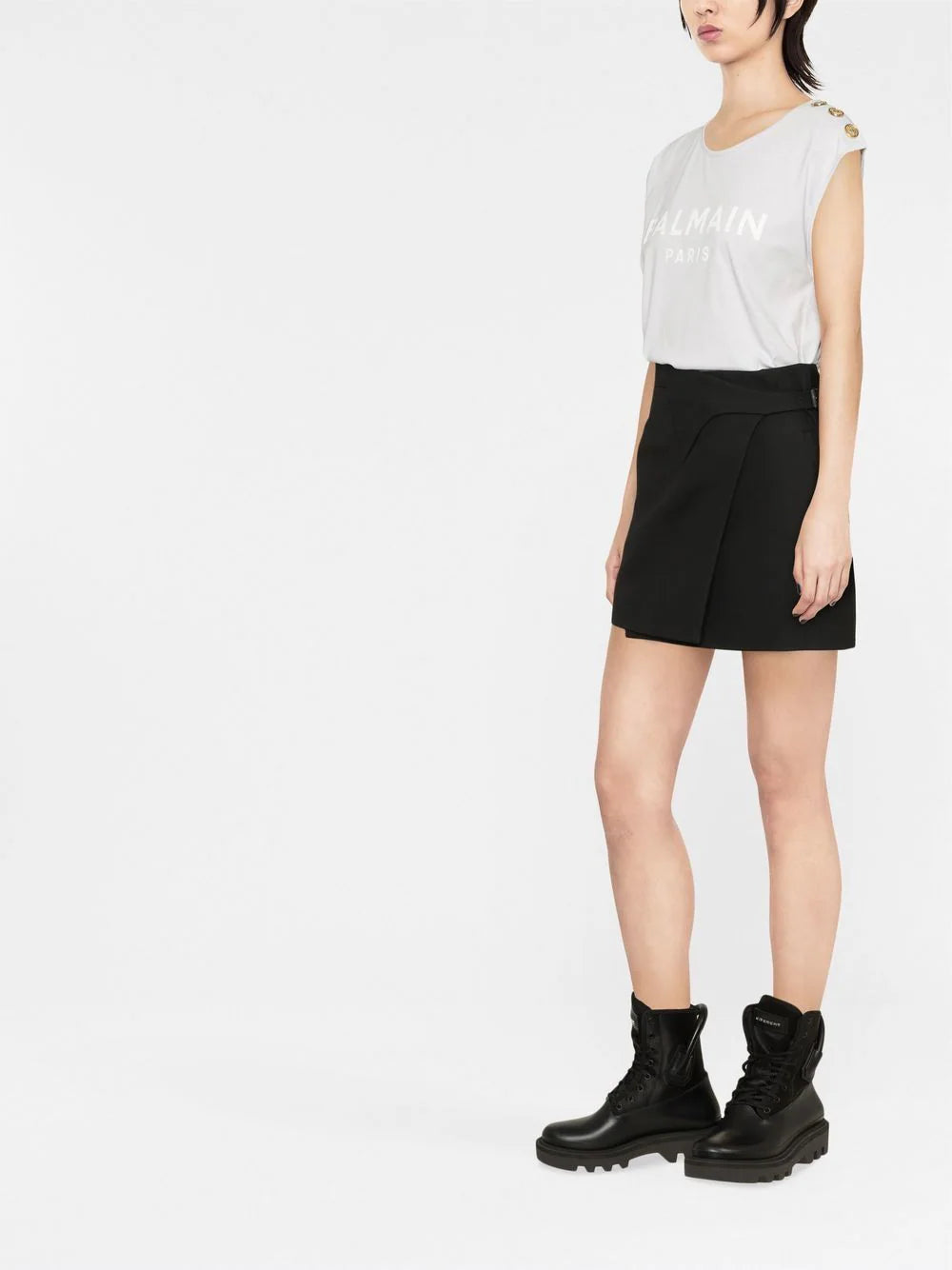 Balmain button-detail logo-print tank top - Image 4