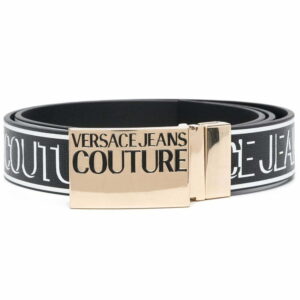 Versace logo-print leather belt