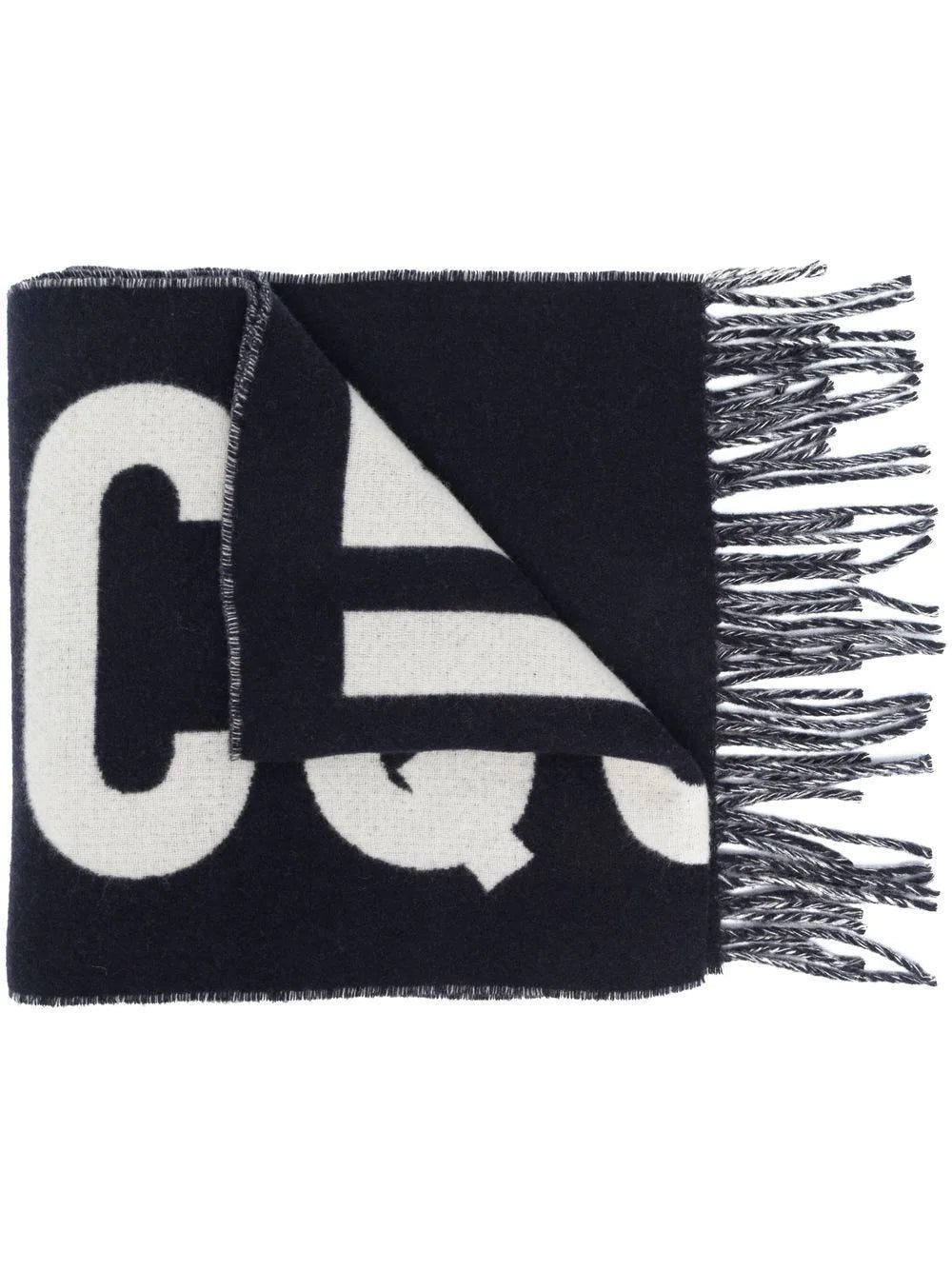 Moschino logo-print frayed-edge scarf - Image 3