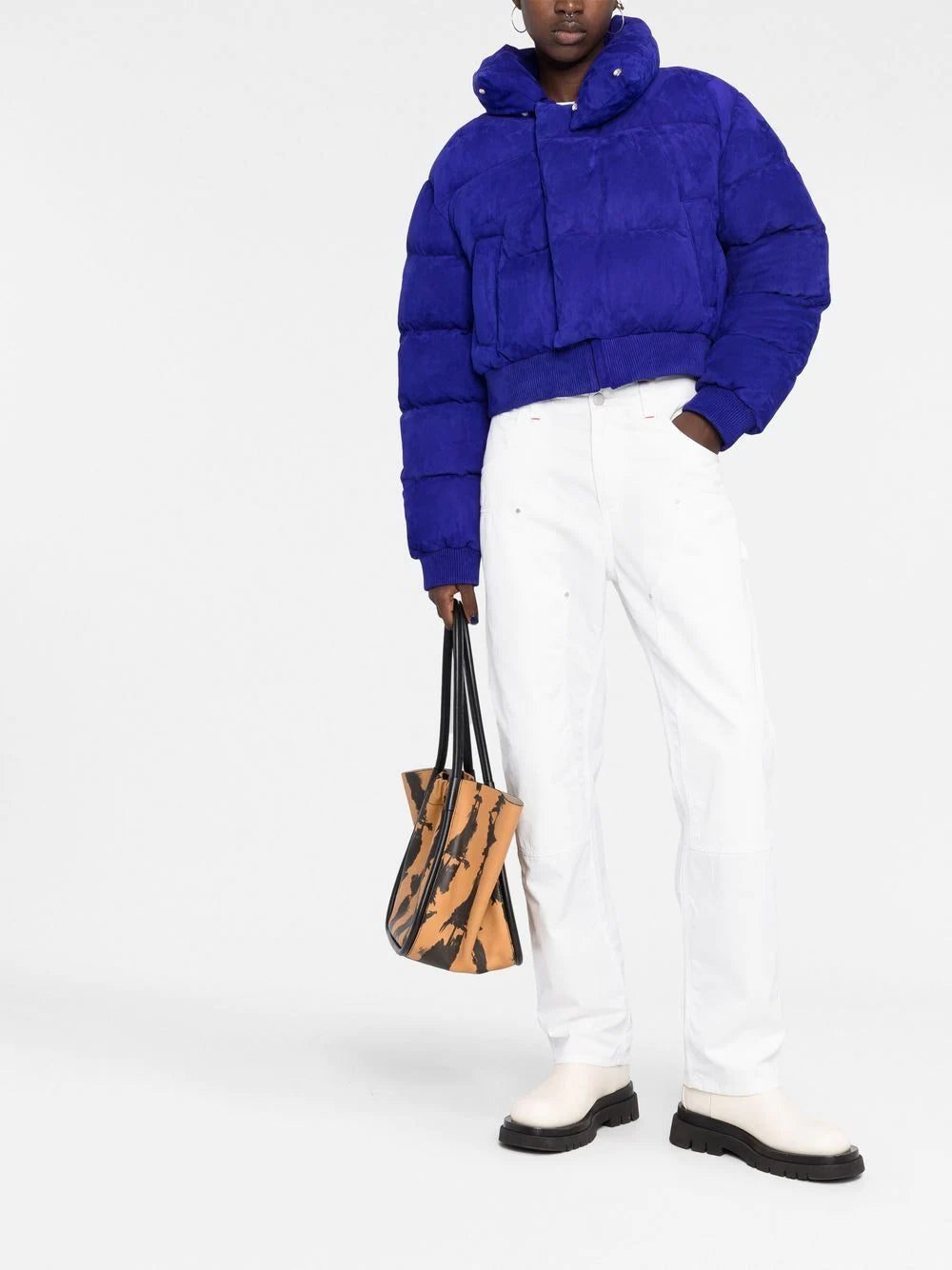 Off-White cropped suede puffer jacket - Image 2