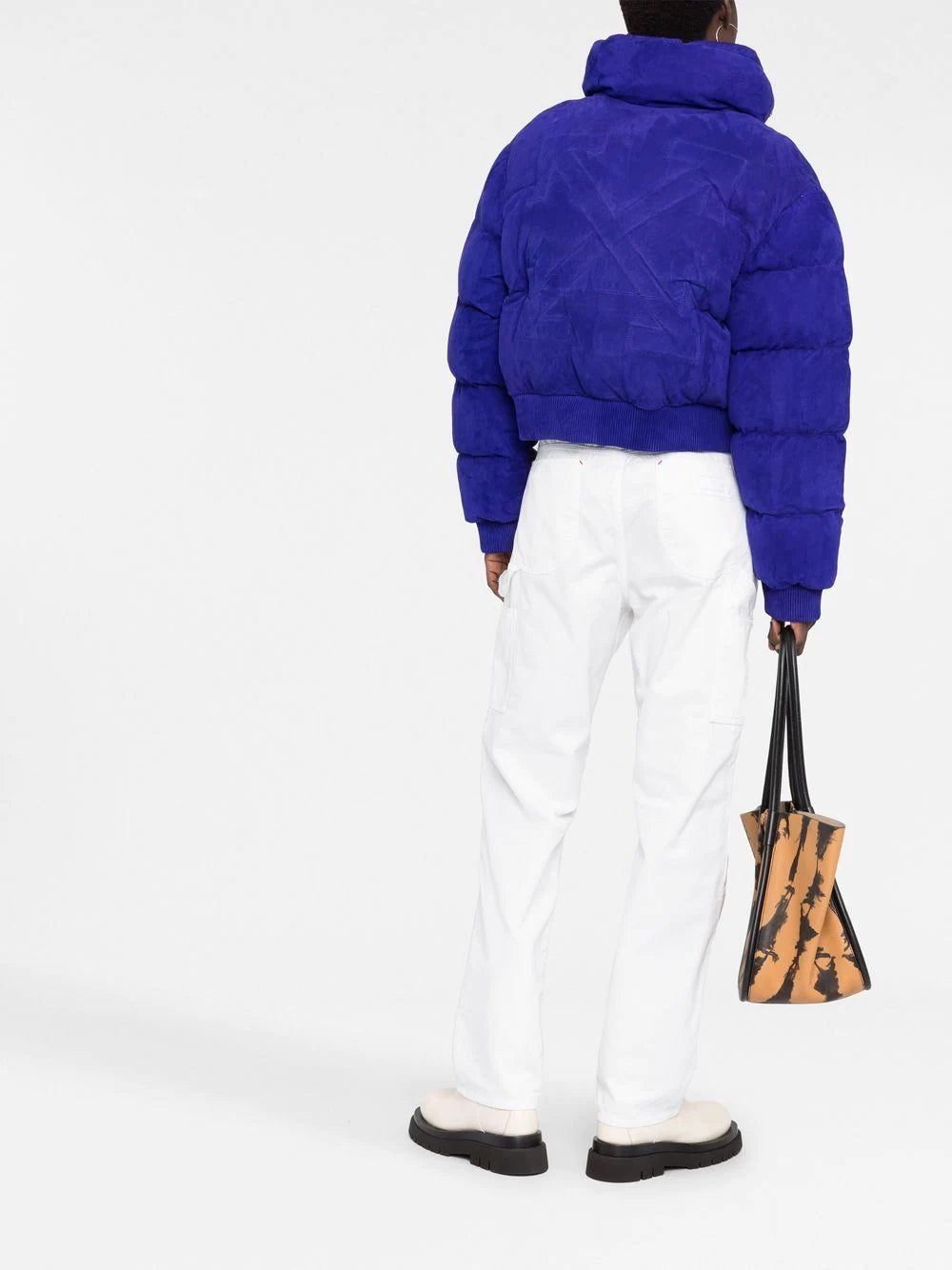 Off-White cropped suede puffer jacket - Image 4