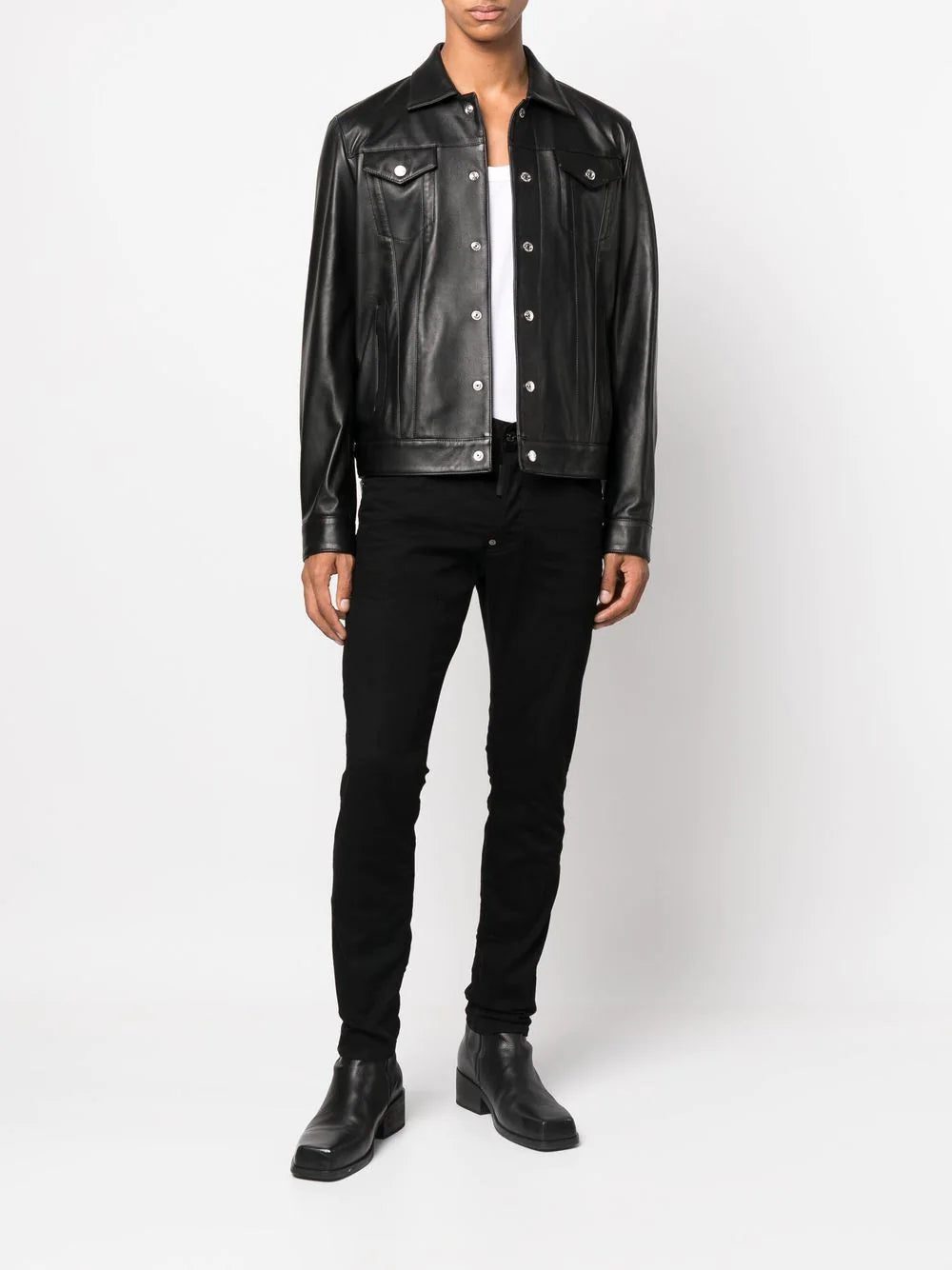 Dsquared2 button-up leather shirt - Image 2
