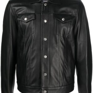 Dsquared2  button-up leather shirt
