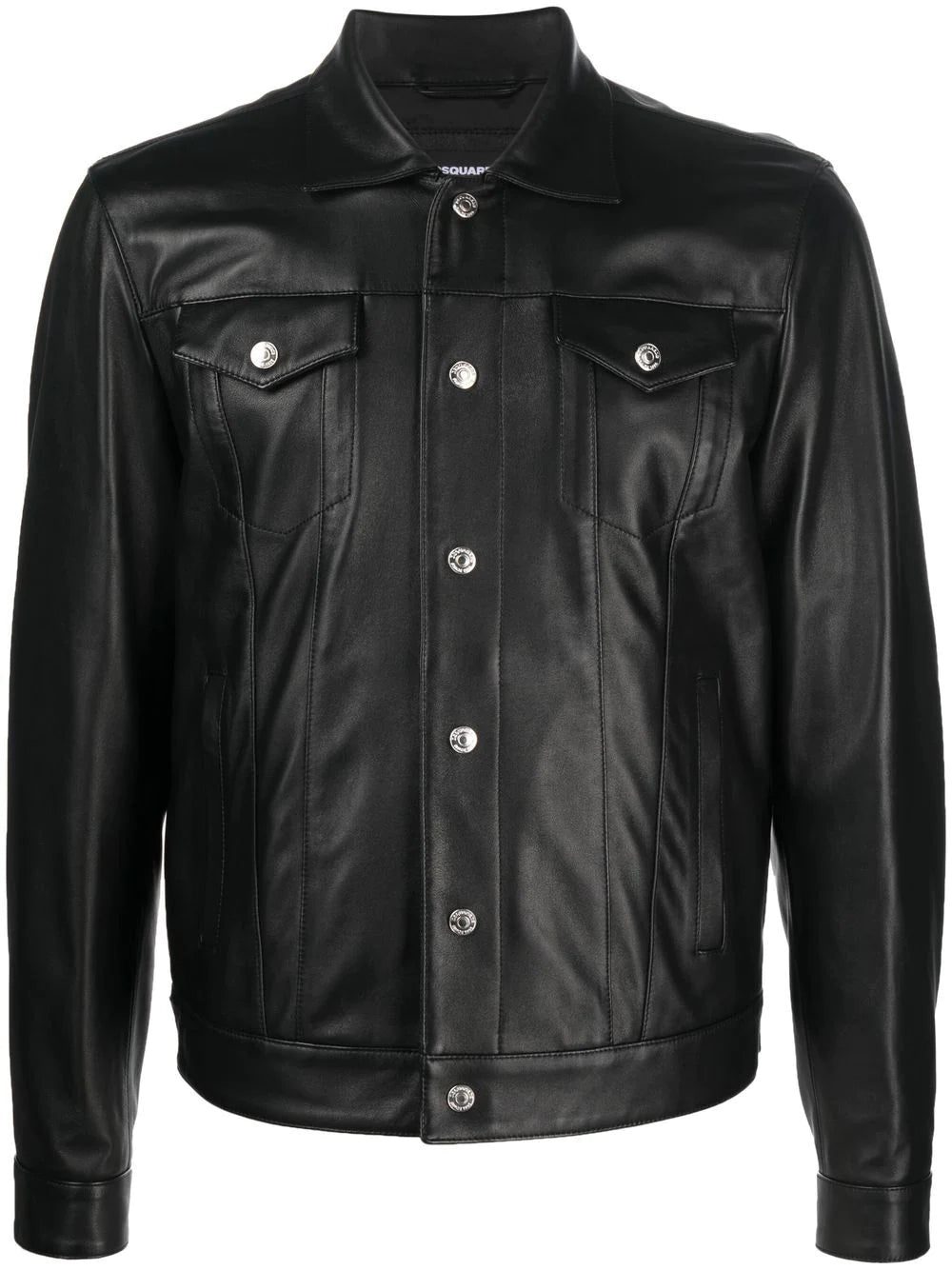 Dsquared2 button-up leather shirt