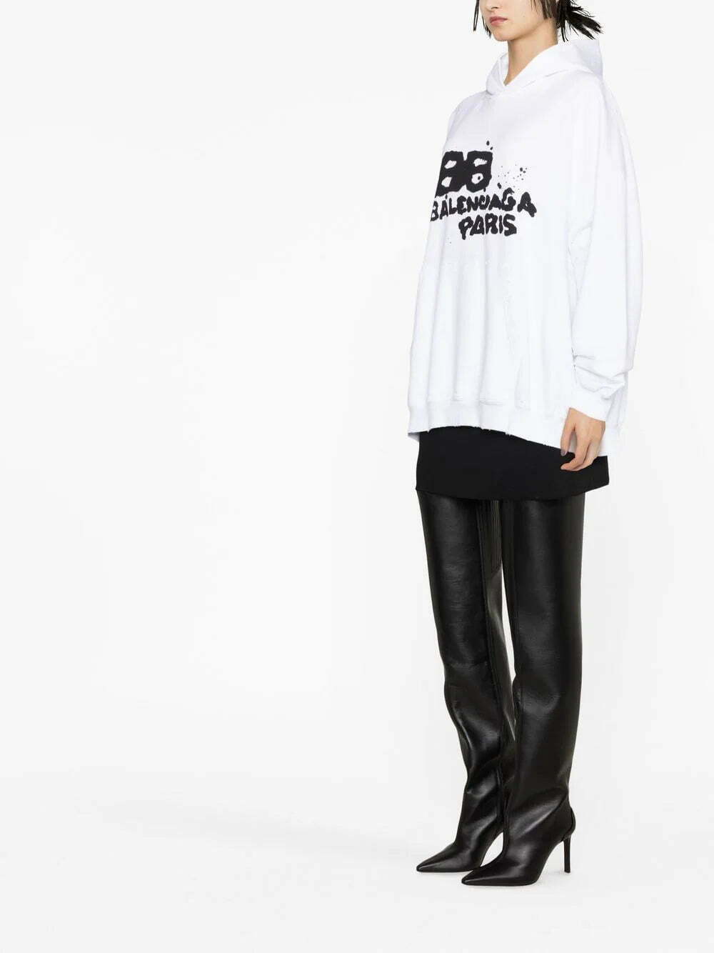 Balenciaga graffiti-print cotton hoodie - Image 3