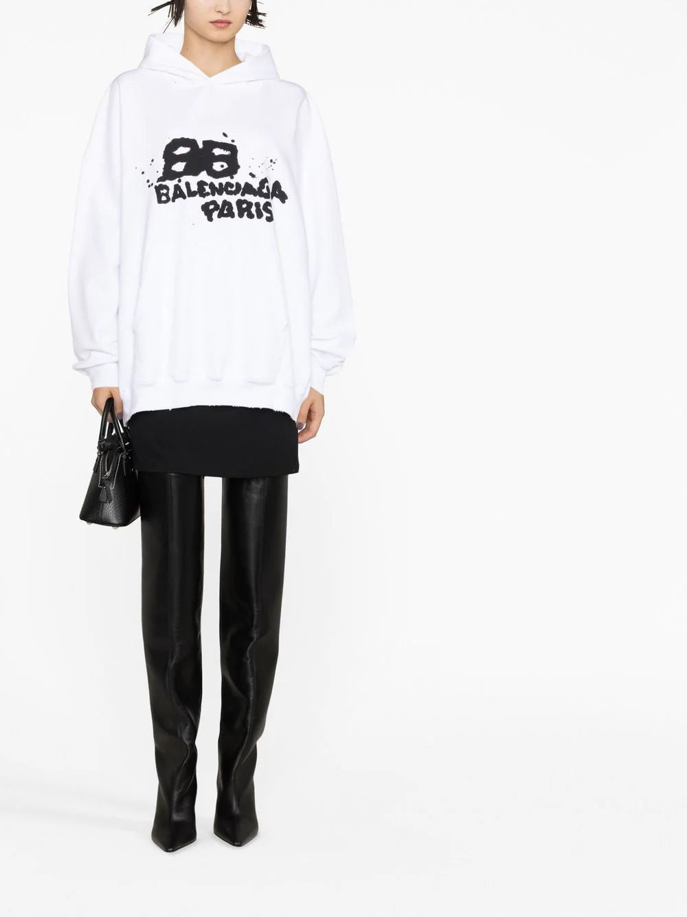 Balenciaga graffiti-print cotton hoodie - Image 2