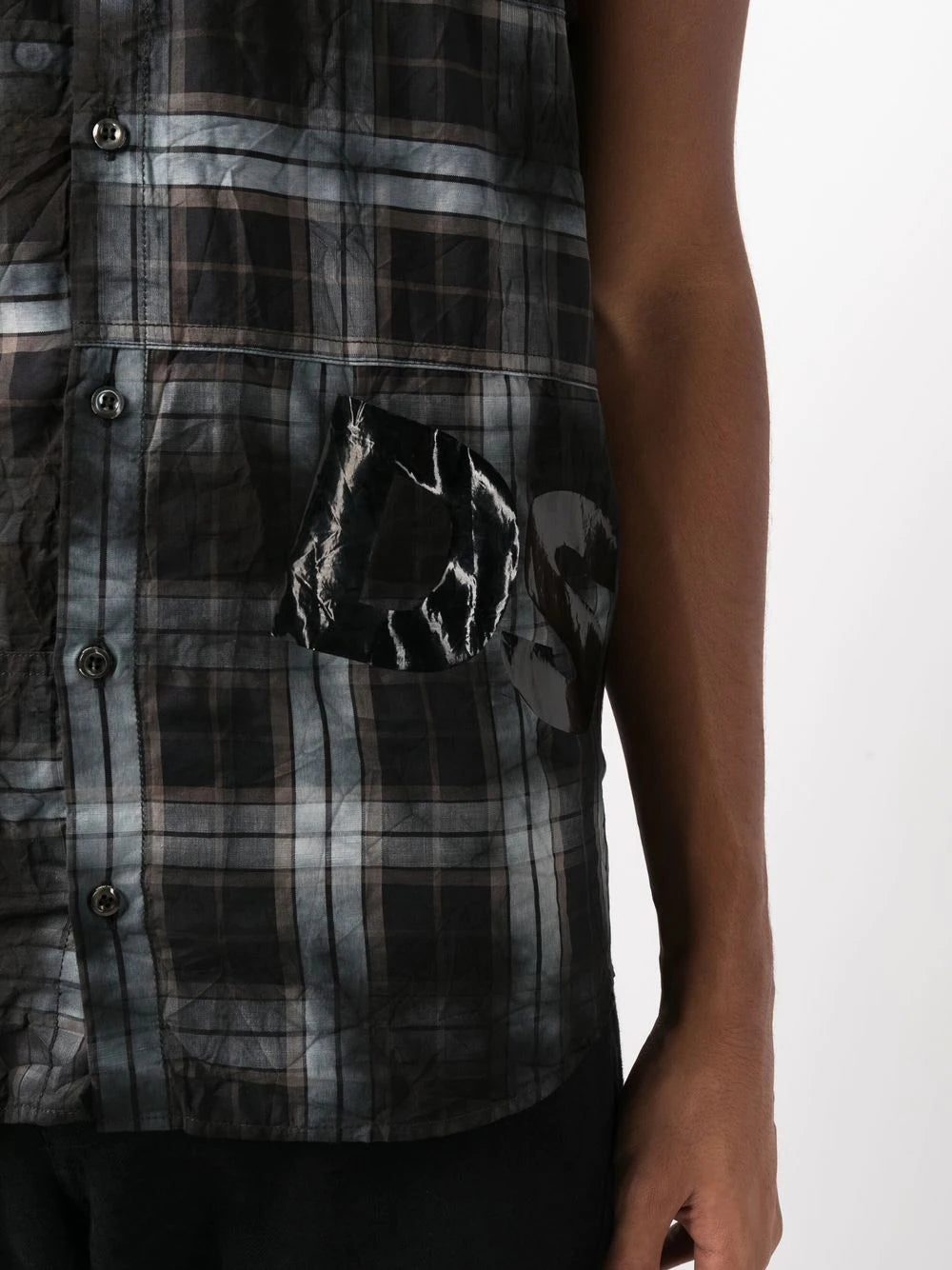 Dsquared2 distressed checked sleeveless shirt - Image 4