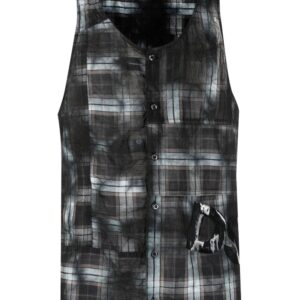Dsquared2  distressed checked sleeveless shirt