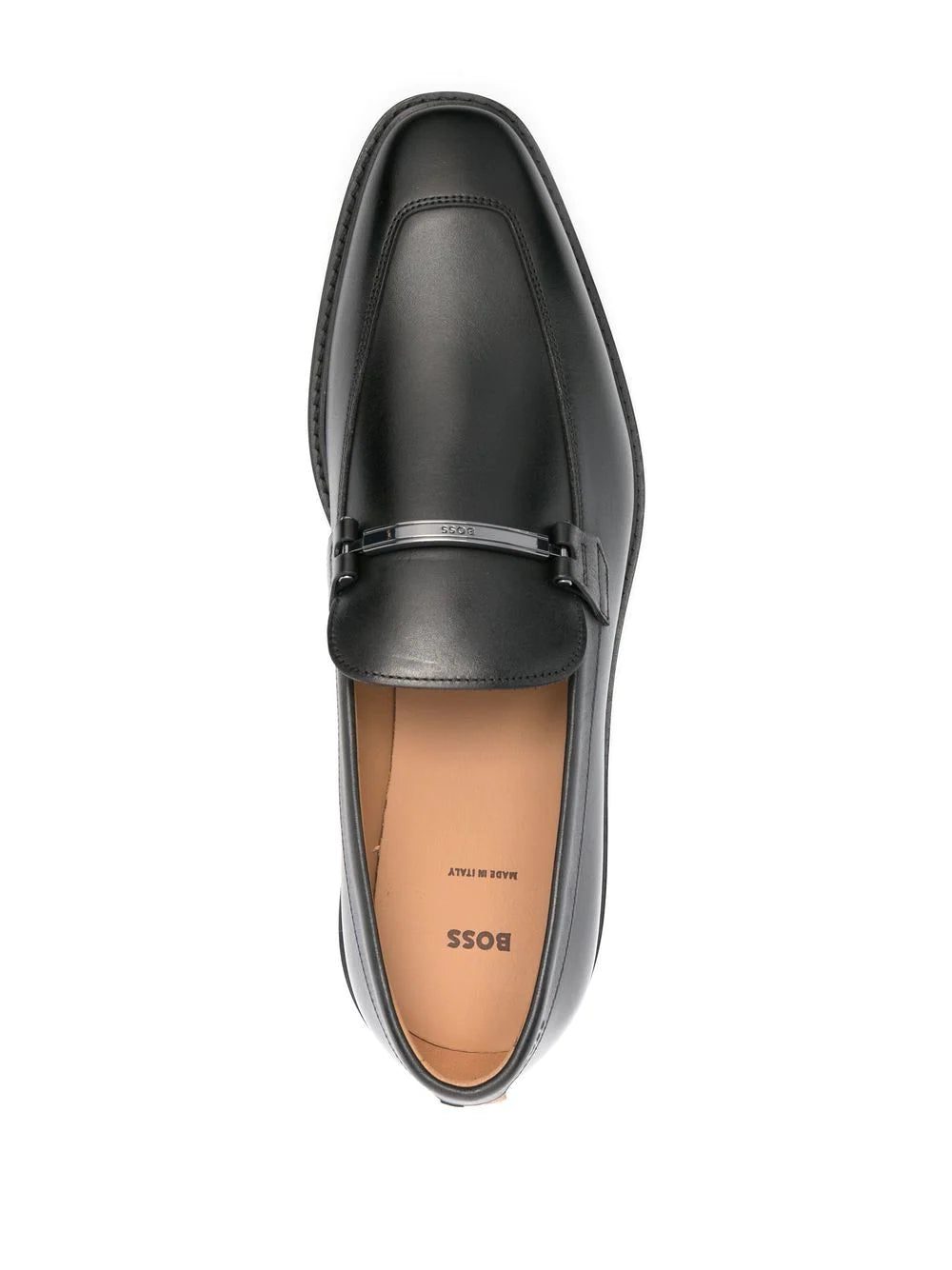 BOSS Lisbon leather logo-plaque loafers - Image 4