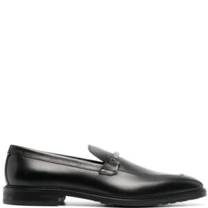 BOSS  Lisbon leather logo-plaque loafers