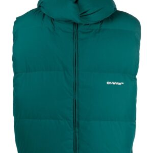 Off-White  logo-print padded hooded jacket