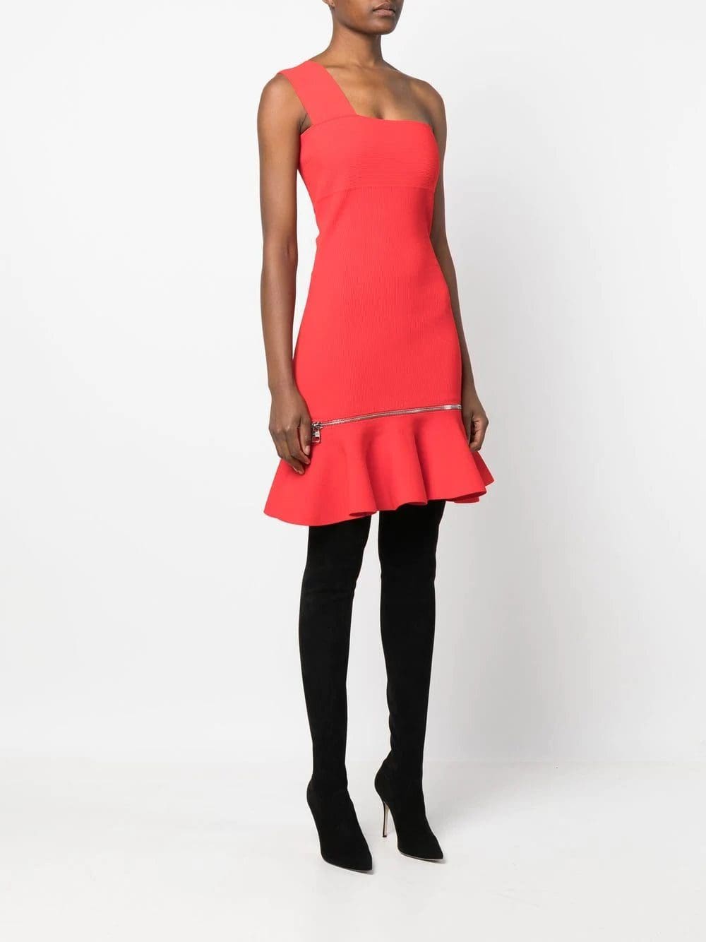 Alexander McQueen one-shoulder ruffle-hem dress - Image 3
