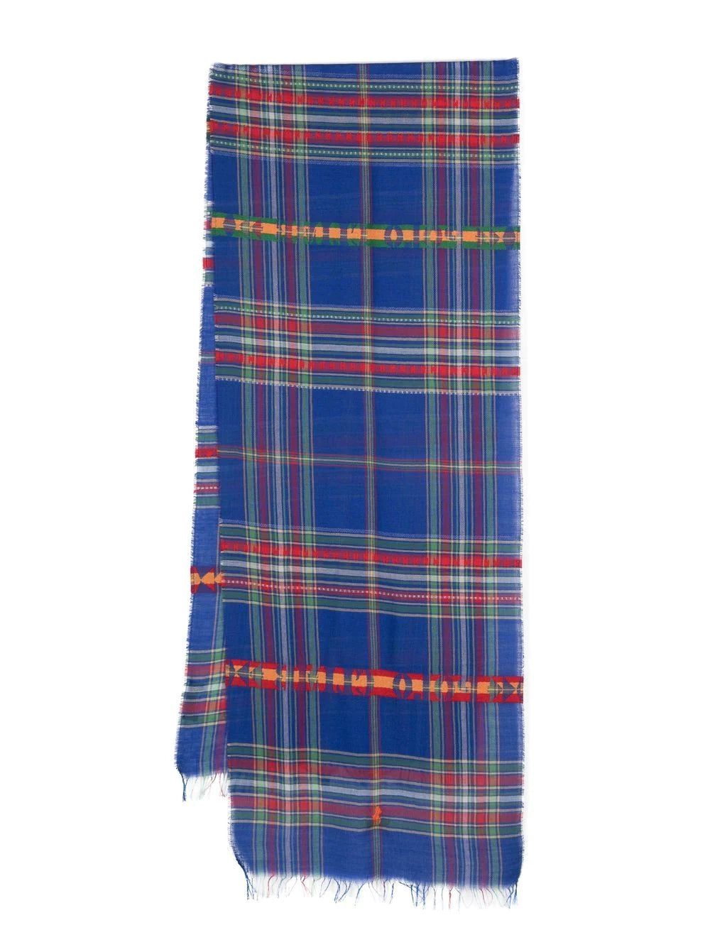 Polo Ralph Lauren logo-embroidered-plaid scarf