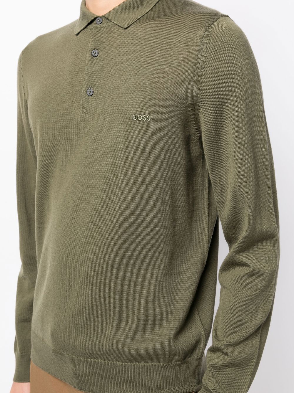 BOSS virgin wool polo shirt - Image 4